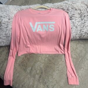 Vans Light Pink Long Sleeve Crop Top